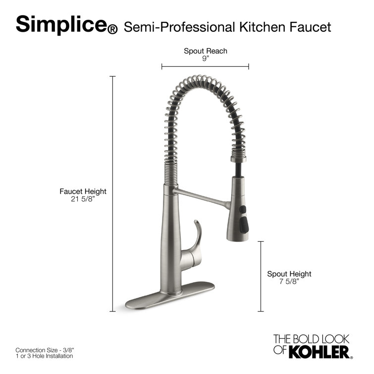 Matte Black Semi-Professional Kitchen Faucet with Pull-Out Spray
