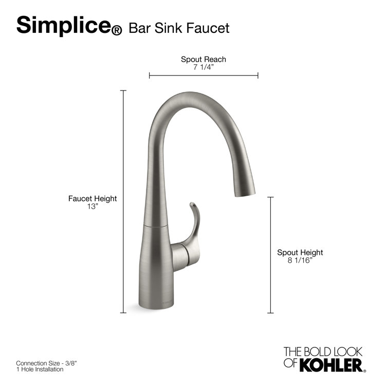 Vibrant Stainless Steel High-Arch Single-Handle Bar Faucet