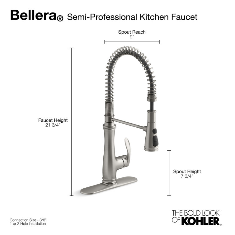 Stainless Steel Semi-Professional Kitchen Faucet with Pull-out Spray