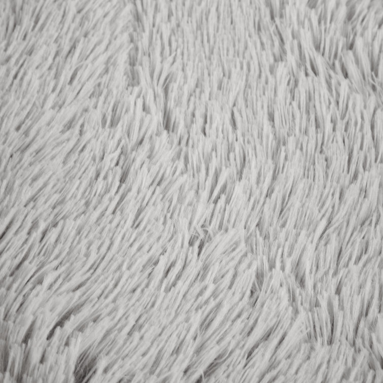 Gray Faux Fur Medium Orthopedic Elevated Pet Bed