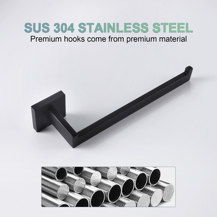 Matte Black Stainless Steel Wall Mounted Hand Towel Holder