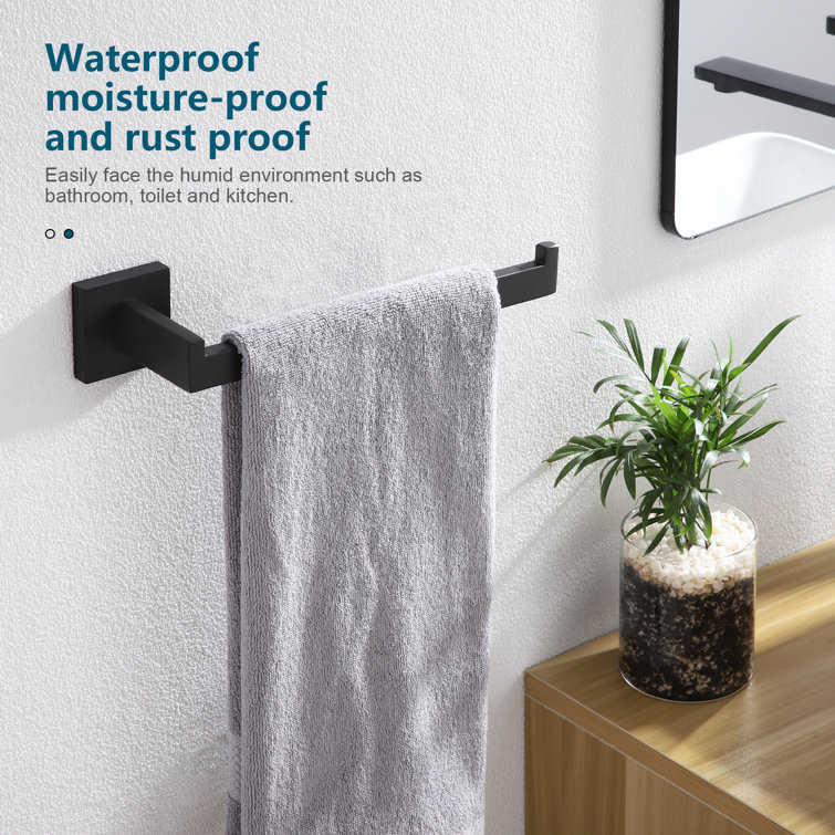 Matte Black Stainless Steel Wall Mounted Hand Towel Holder