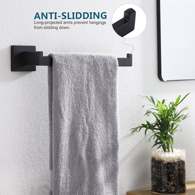 Matte Black Stainless Steel Wall Mounted Hand Towel Holder