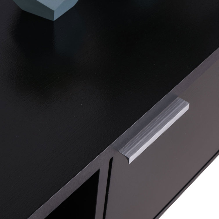 Modern Black Engineered Wood 71" Entertainment TV Stand