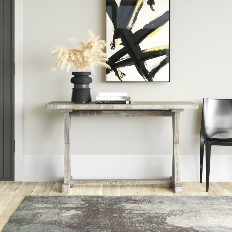Fairview 52'' Distressed Acacia Chevron Transitional Sofa Table