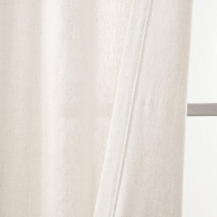 Linen Colorblock Pleated Light-Filtering Curtain Panels 40x84 Set