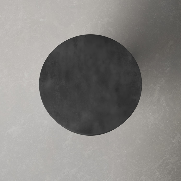Aishi Modern Concrete Round Accent Table, Black, 21"
