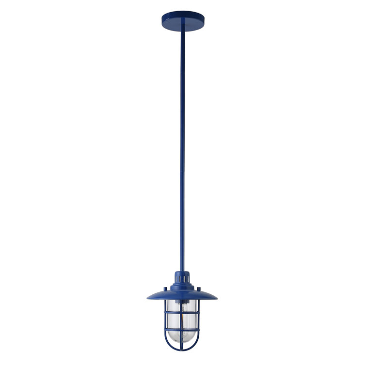 Bay Blue and Clear Glass Globe Pendant Light