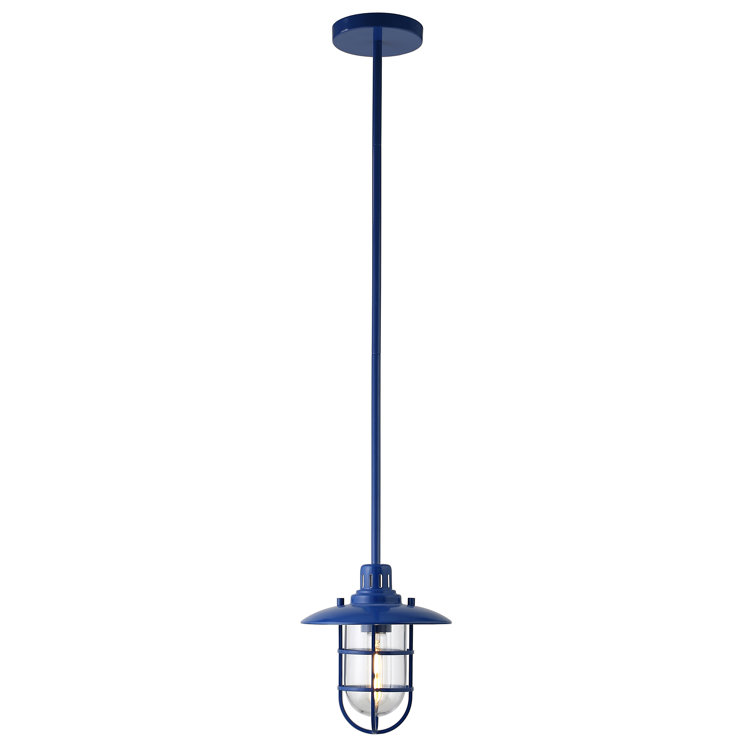 Bay Blue and Clear Glass Globe Pendant Light