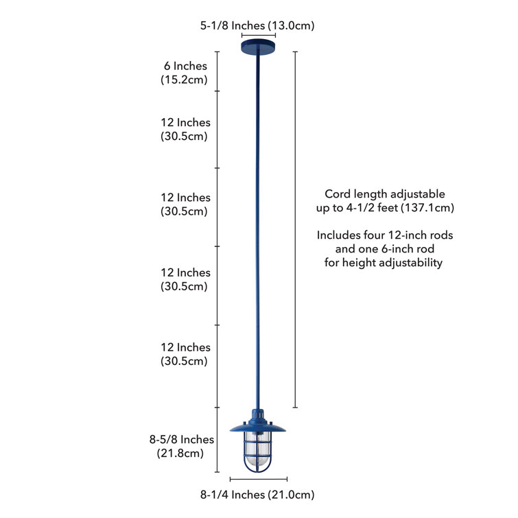 Bay Blue and Clear Glass Globe Pendant Light