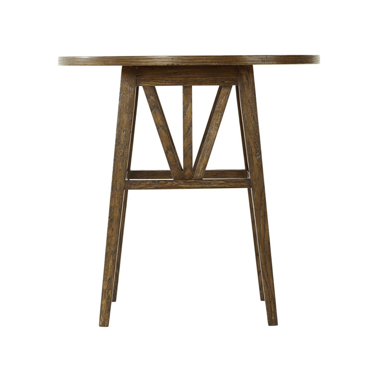 Dusk Oak Round Geometric Pattern Side Table