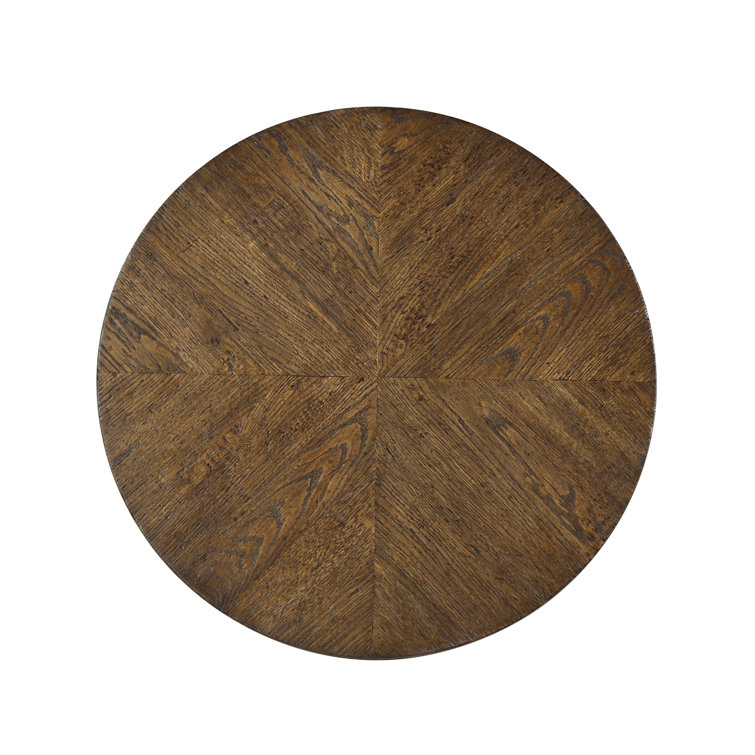 Dusk Oak Round Geometric Pattern Side Table