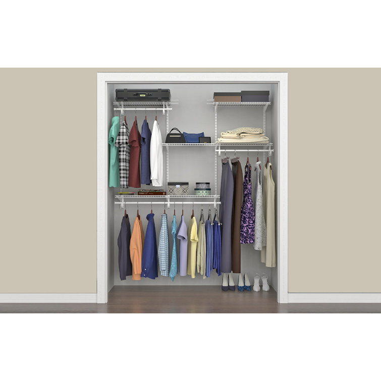 Adjustable White Steel Wire Closet Organizer System