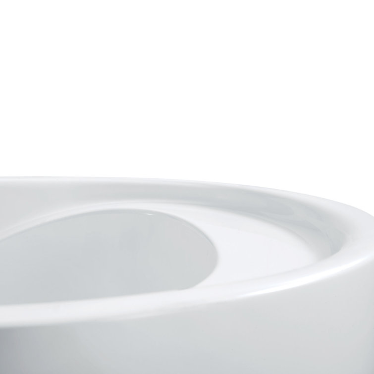 Aqua Eden 59-Inch Glossy White Acrylic Freestanding Tub with Integrated Seat