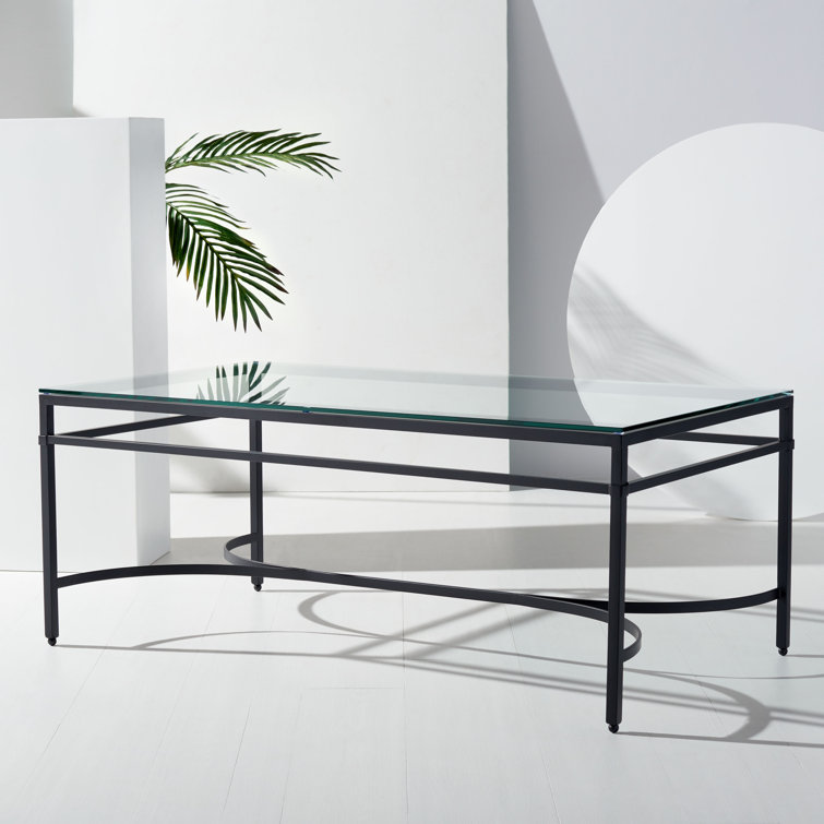 Antique Silver Rectangular Glass Coffee Table