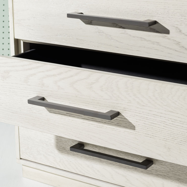 Mallory Whitewash Contemporary 3-Drawer Nightstand with Bronze Pulls