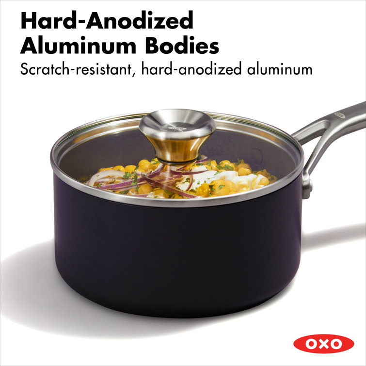 OXO 10-Piece Black Aluminum Non-Stick Cookware Set