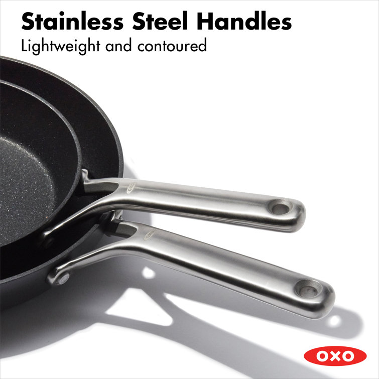 Black Aluminum Ceramic Non-Stick Frypan Set with Stainless Steel Handles