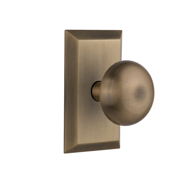 Antique Brass Privacy Door Knob with Studio Plate