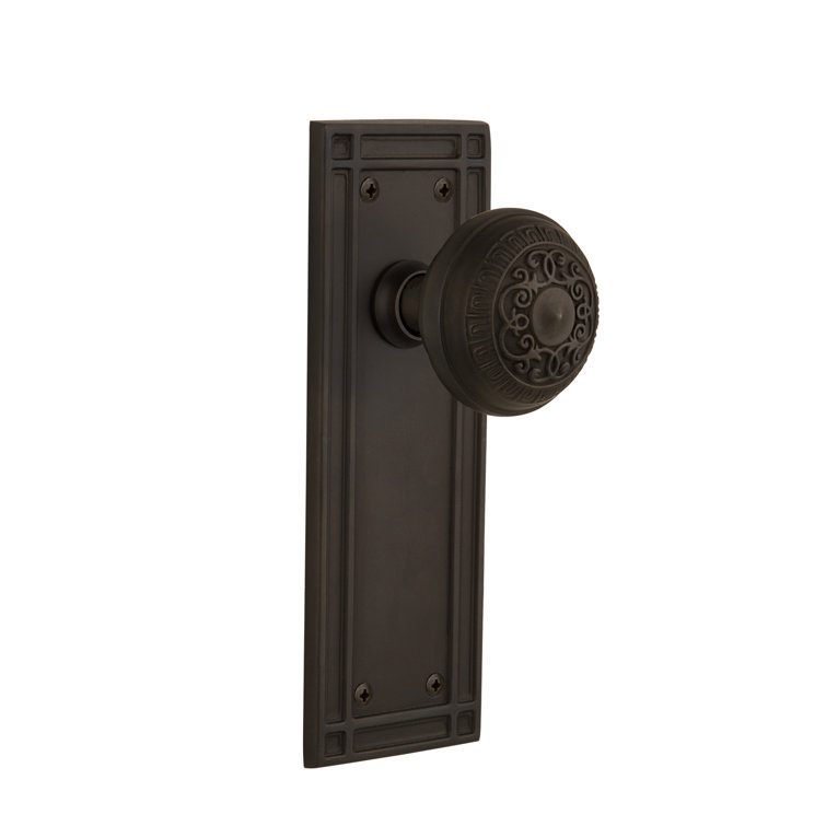 Oil-Rubbed Bronze Traditional Egg & Dart Door Knob with Mission Plate