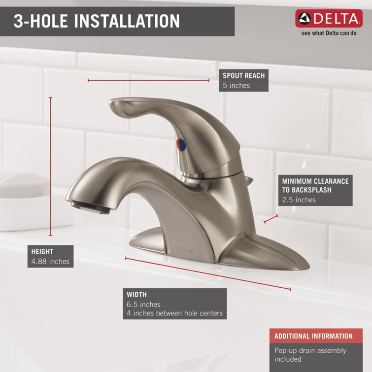 Stainless Steel Single Handle Centerset Bathroom Faucet