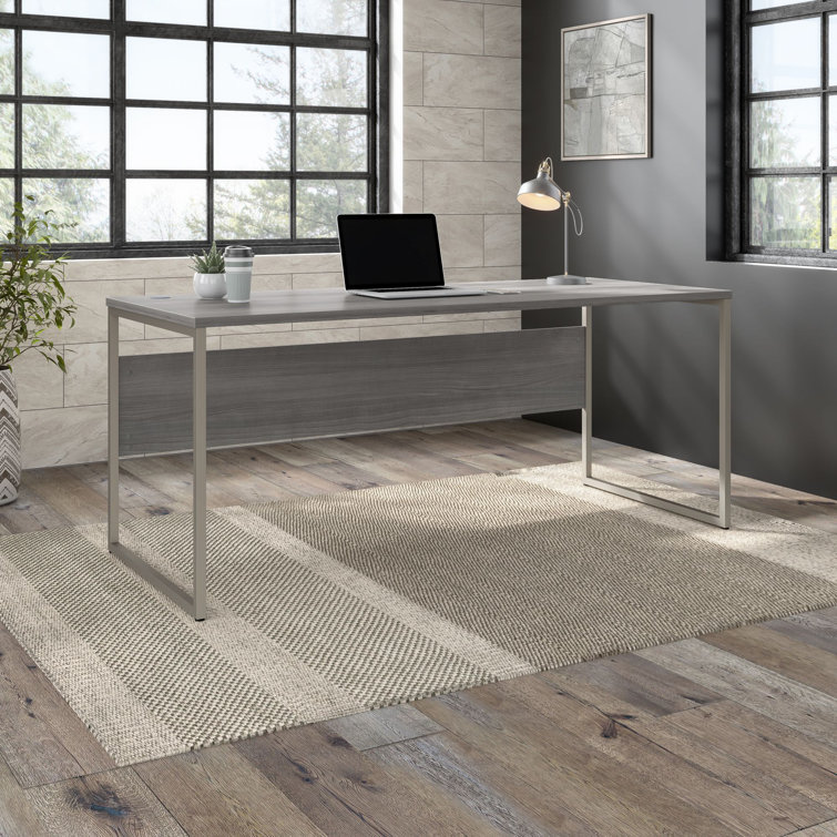Platinum Gray Modern Home Office Desk with Metal Legs