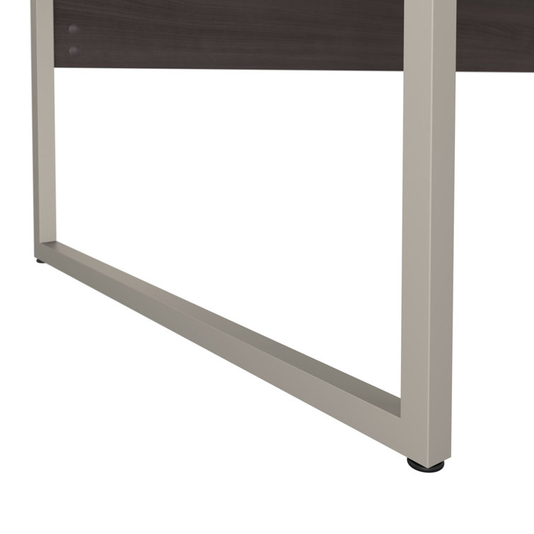 Storm Gray 71'' Contemporary Home Office Desk with Drawer and Filing Cabinet