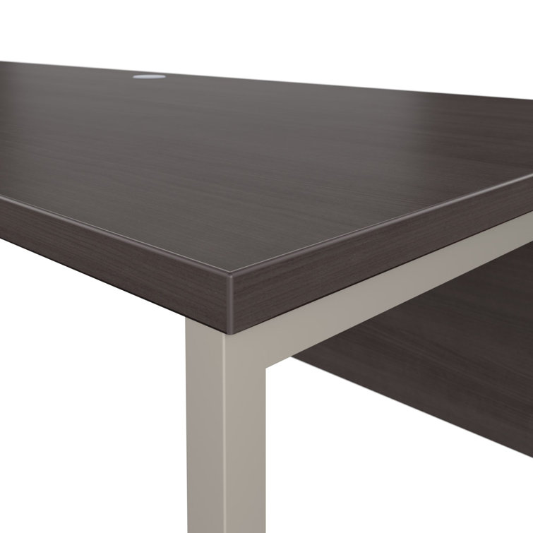 Storm Gray 71'' Contemporary Home Office Desk with Drawer and Filing Cabinet