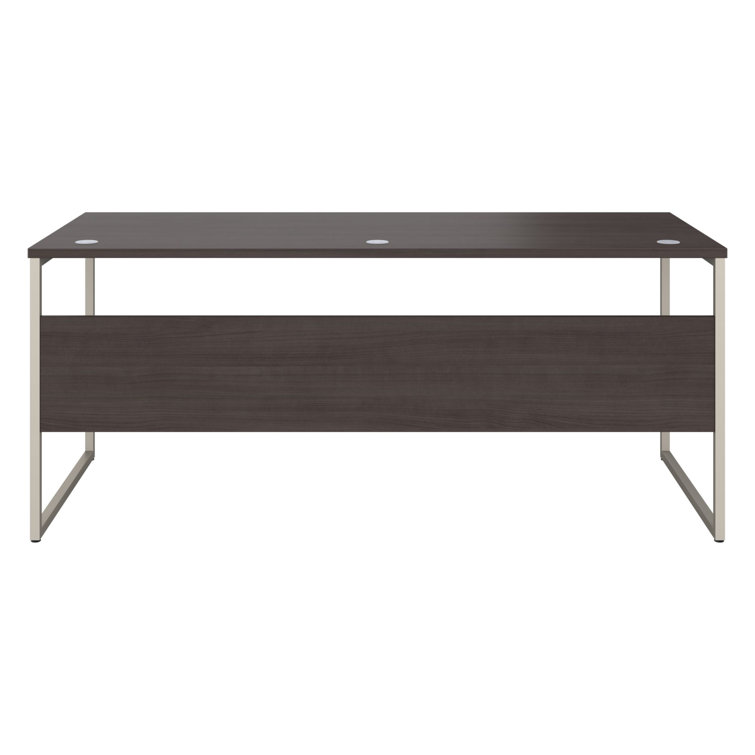 Storm Gray 71'' Contemporary Home Office Desk with Drawer and Filing Cabinet