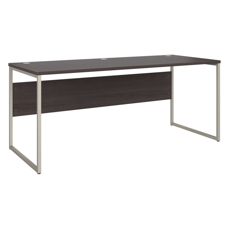 Storm Gray 71'' Contemporary Home Office Desk with Drawer and Filing Cabinet