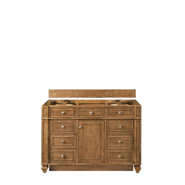 Saddle Brown 48" Single Freestanding Bathroom Vanity Base with Veneer