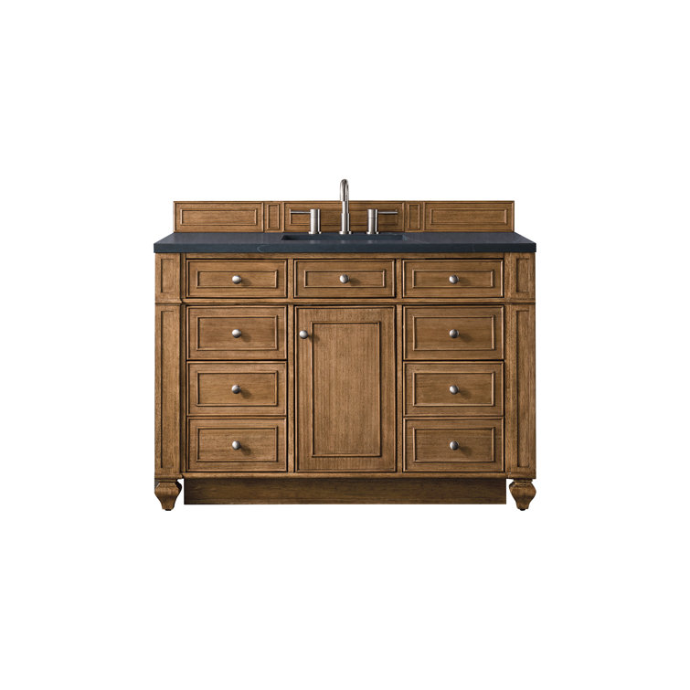 Saddle Brown 48" Single Freestanding Bathroom Vanity Base with Veneer