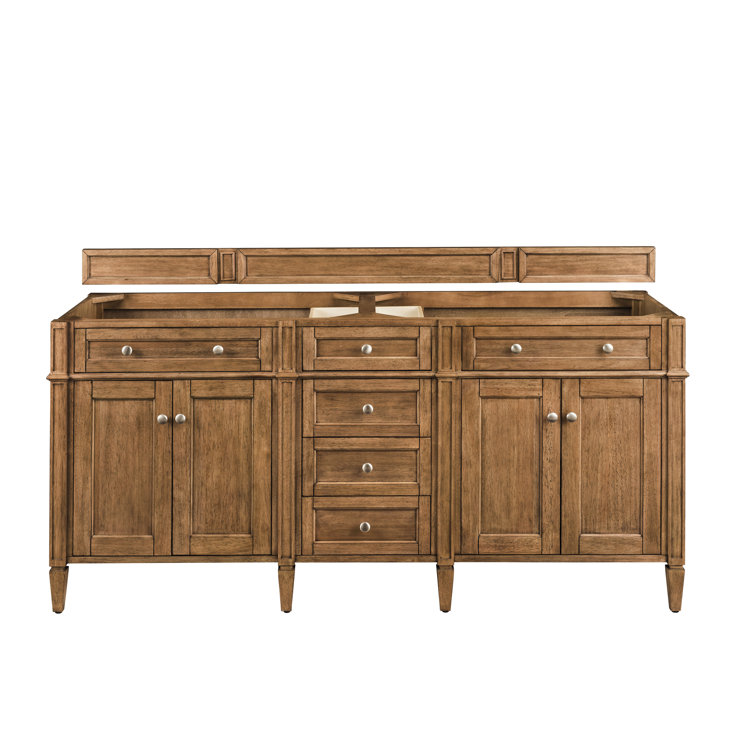 Brittany 72" Saddle Brown Double Freestanding Vanity Base