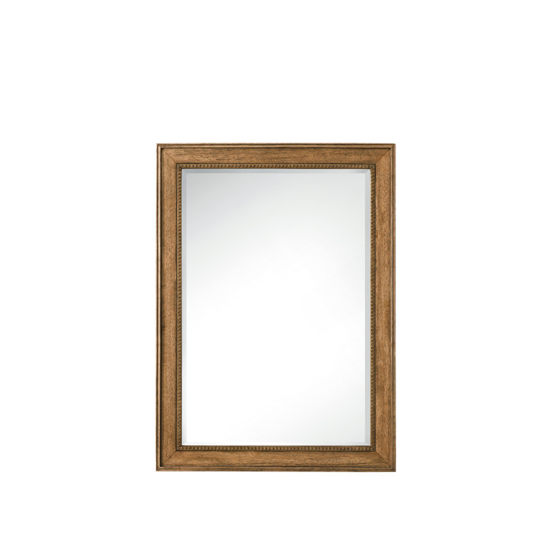 Saddle Brown 40" x 29" Rectangular Wood-Framed Mirror