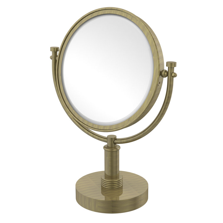 Polished Nickel 8-Inch Vanity Makeup Mirror with 5X Magnification