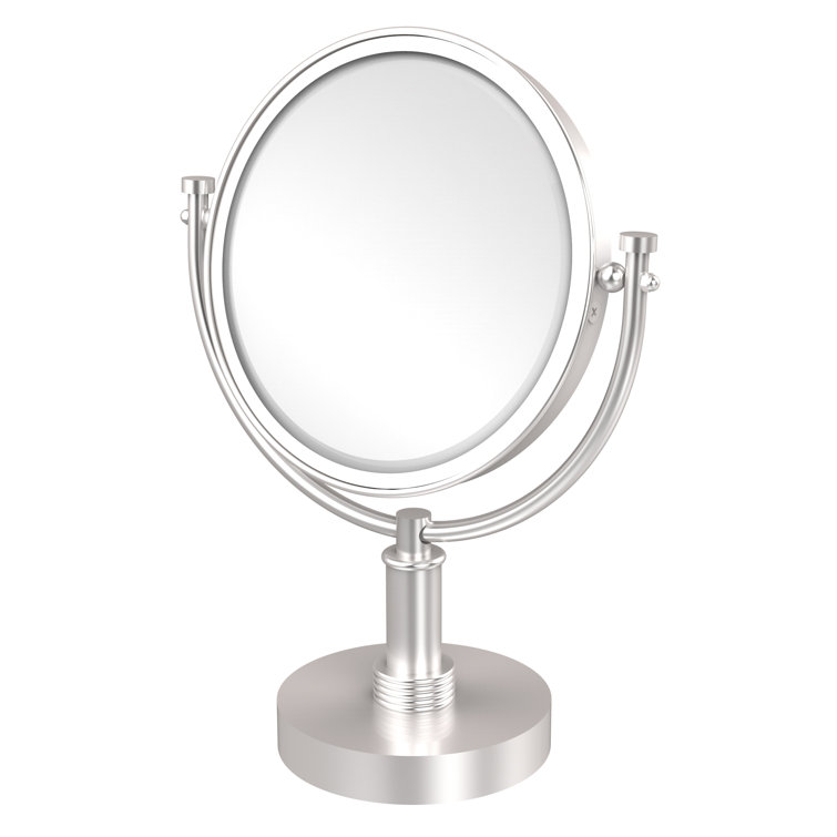 Polished Nickel 8-Inch Vanity Makeup Mirror with 5X Magnification
