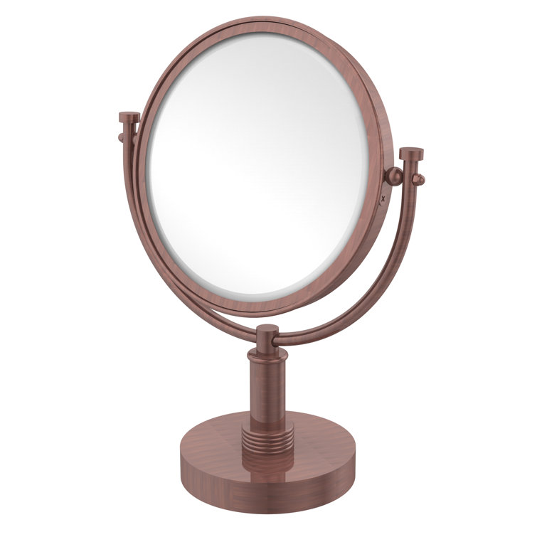 Polished Nickel 8-Inch Vanity Makeup Mirror with 5X Magnification