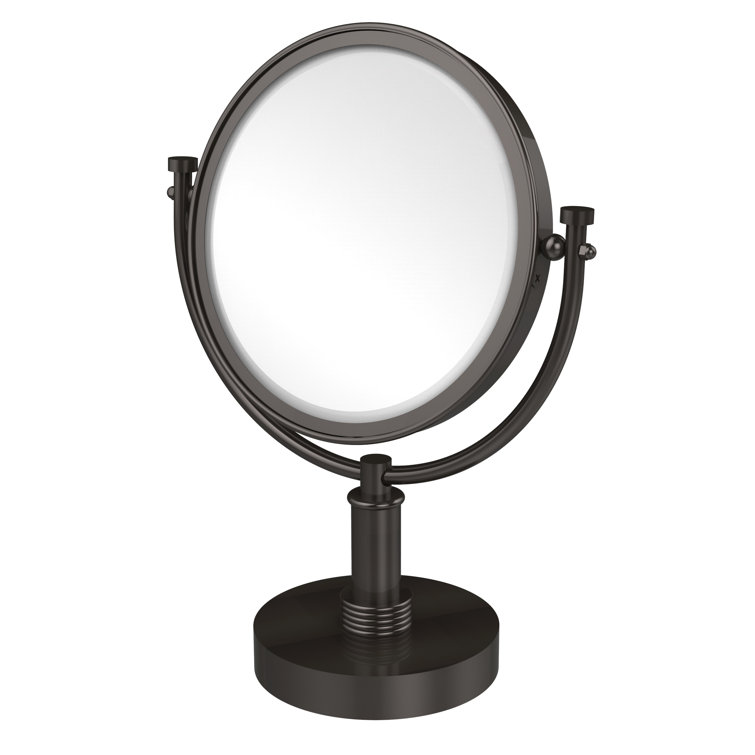 Polished Nickel 8-Inch Vanity Makeup Mirror with 5X Magnification