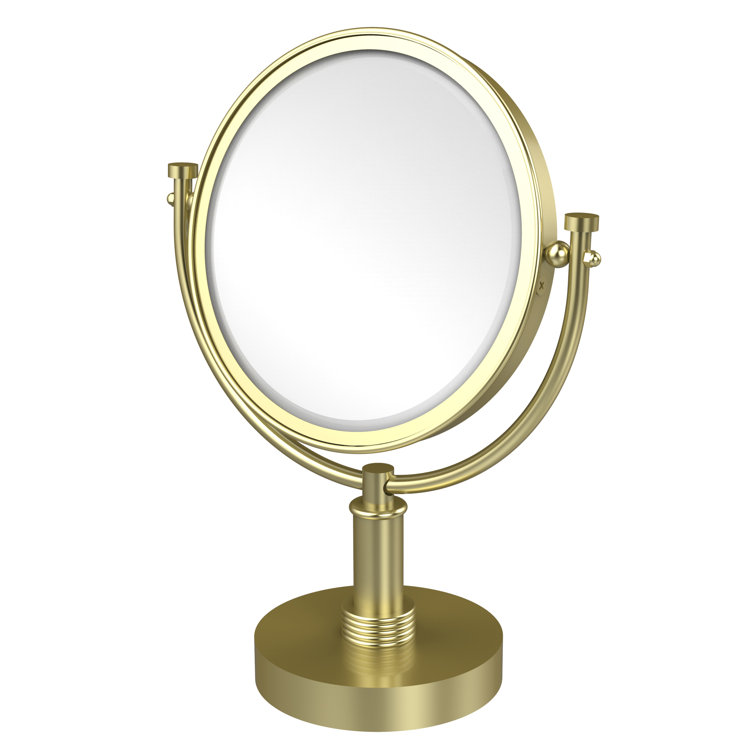 Polished Nickel 8-Inch Vanity Makeup Mirror with 5X Magnification