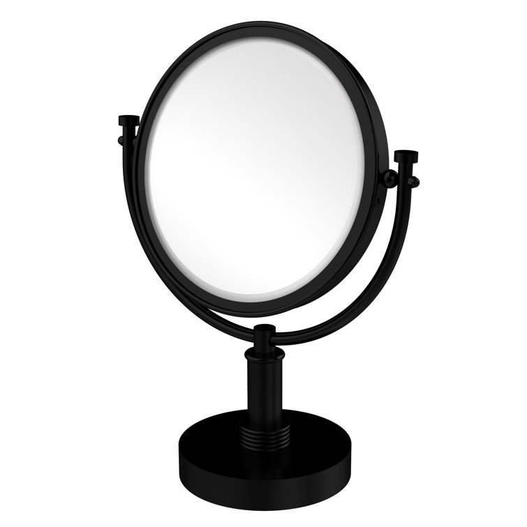 Matte Black Brass Double-Sided Vanity Makeup Mirror