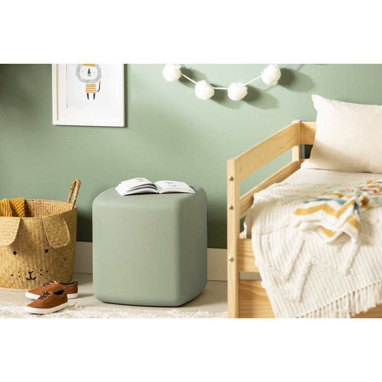 Sage Green Polyethylene Cubic Nightstand
