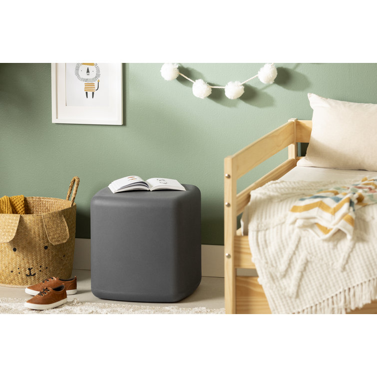 Sweedi Dark Gray Polyethylene Resin Cubic Nightstand