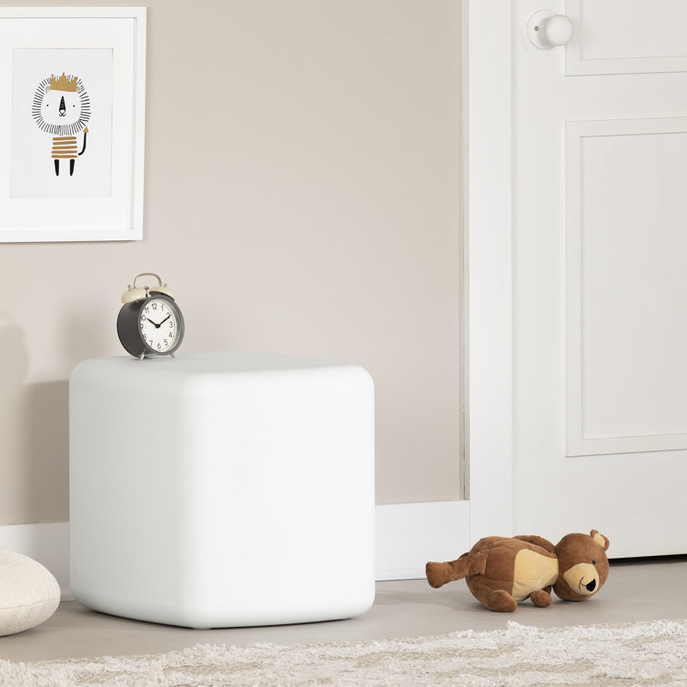 White Polyethylene Resin Cubic Scandinavian Nightstand