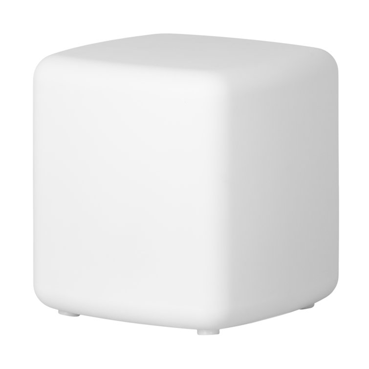 White Polyethylene Resin Cubic Scandinavian Nightstand