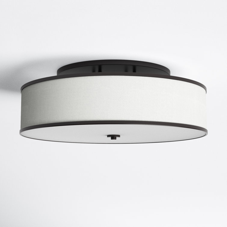 Lennon 30" Ivory Linen Shade Oil Rubbed Bronze Semi-Flush Mount