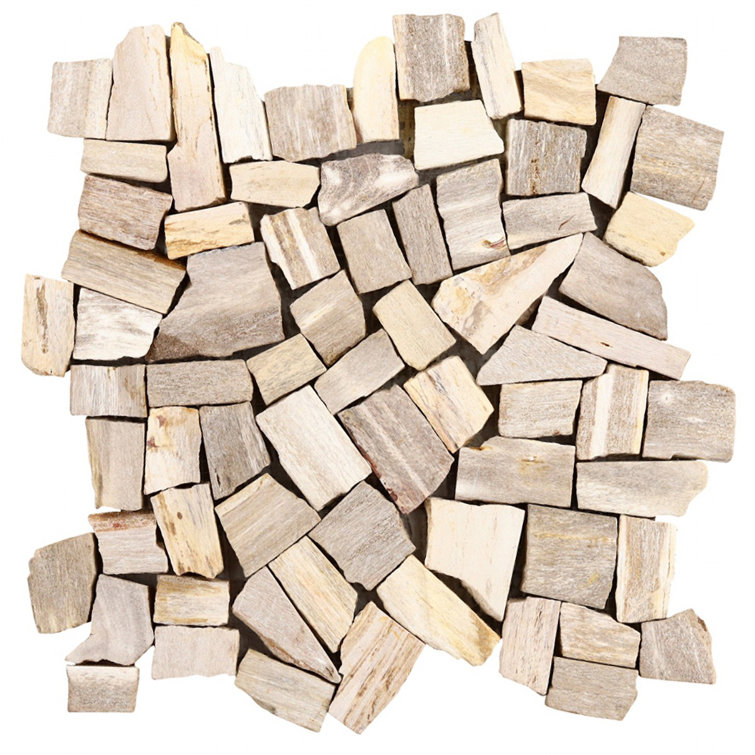 Petra Tumbled Brown Marble Mosaic Tile 12" x 12"