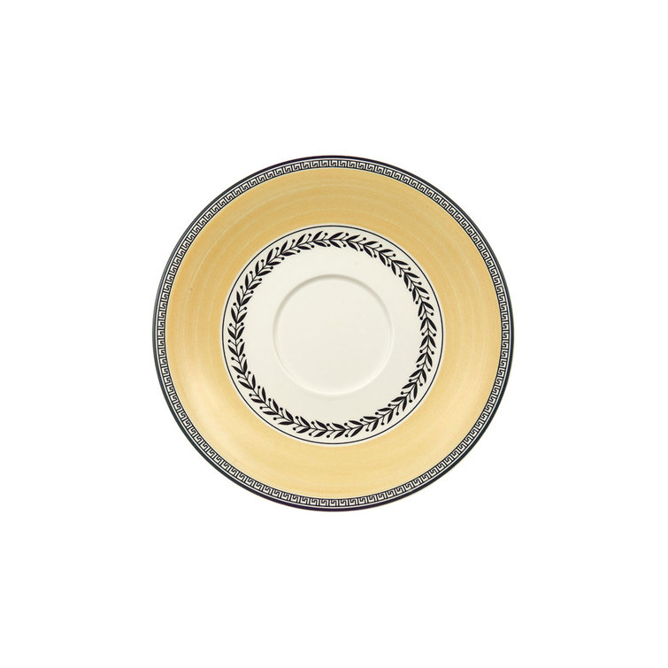 Audun Ferme Pastoral Yellow & Black 7" Porcelain Breakfast Saucer