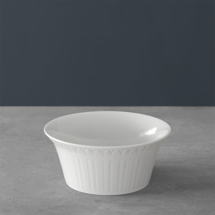 White Ceramic Round Fruit Bowl, 5-inch