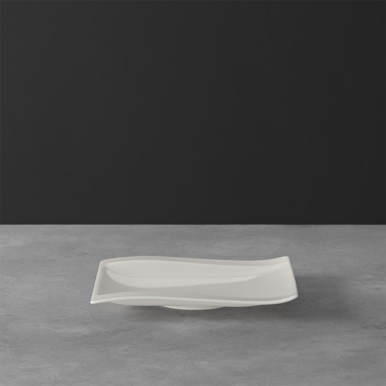 White Porcelain Microwave-Safe Appetizer Plate