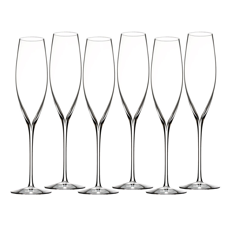 Elegance Crystal Champagne Flutes Set of 6